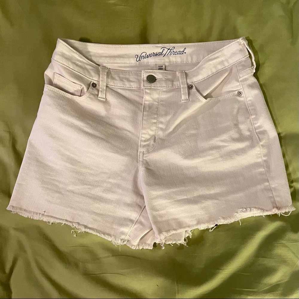 Universal thread white jean shorts.